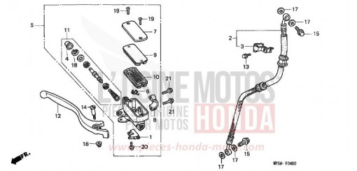 MAITRE-CYLINDRE FREIN AV. (1) CB500T de 1996